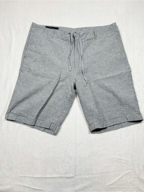 Perry Ellis Linen Blend Shorts 36 Drawstring Coastal Beachy Vacation